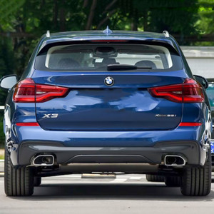 2018-2024 BMW X3 & X4 (G01/G02) Gloss Black/Silver Stainless Steel Square Exhaust Tips 2018-2024 BMW X3 & X4 (G01/G02) Gloss Black/Silver Stainless Steel Square Exhaust Tips