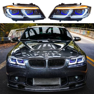 2005-2012 BMW 3 Series E90 G Style Dual Color DRL LED Headlights