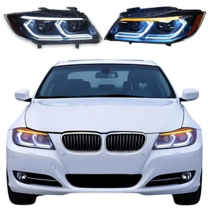 2005-2012 BMW 3 Series E90 G Style Tri-Color DRL LED Headlights