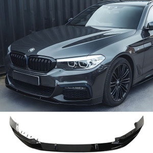 2021-2023 BMW G30 5 Series Gloss Black M Performance Style Front Lip & Splitters