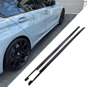 BMW 330i/M340i G20 Gloss Black AC Style Side Skirt Add-on Lip Extensions