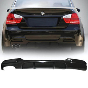 BMW 3 Series (E90) Gloss Black M Tech Style Rear Diffuser (Left Dual Outlet)