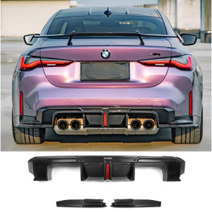 BMW G80/G82/G83 M3 M4 Carbon Fiber SQ Style Diffuser with Brake Light