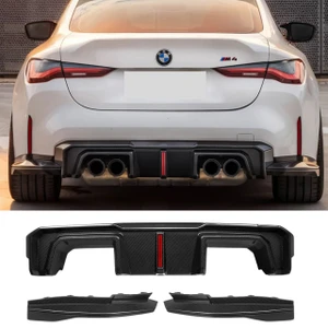 BMW G80/G82/G83 M3 M4 Carbon Fiber SQ V2 Style Diffuser with Brake Light