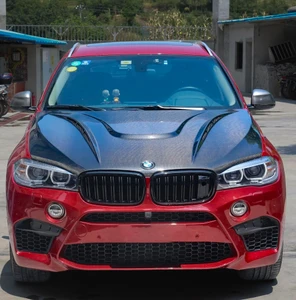 2014-2019 BMW X5 F15 X6 F16/ X5M F85/X6M F86 Carbon Fiber H Style Bonnet Hood
