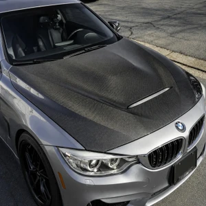 2012-2018 BMW 3 Series F30 Carbon Fiber CS Style Vented Hood