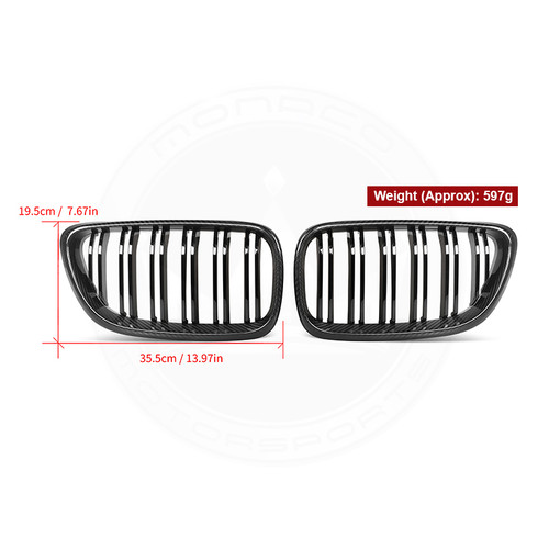 AutoTecknic Dual-Slats Gloss Black Front Grille Set - F22 2-Series | F87 M2 main image 1