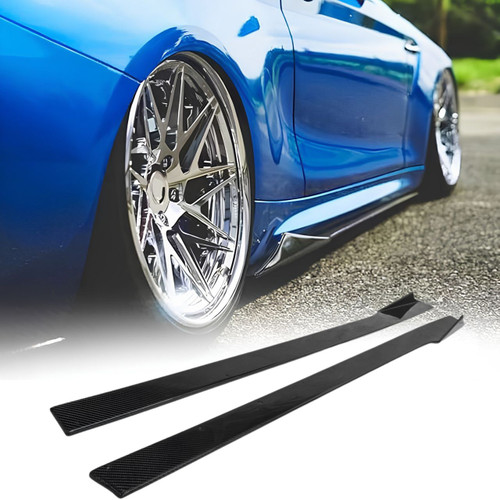 BMW F87 M2 MTC Style Carbon Fiber Side Skirt Add-on Lip Extensions