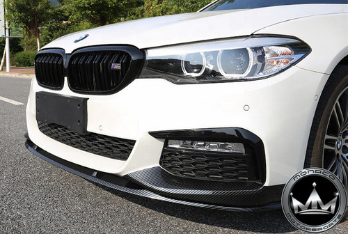 2017-2023 BMW G30 5 Series M Performance Style Carbon Fiber Front Lip & Splitters