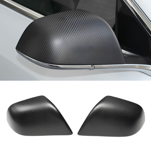 2017+ Tesla Model 3 Matte Carbon Fiber Mirror Covers