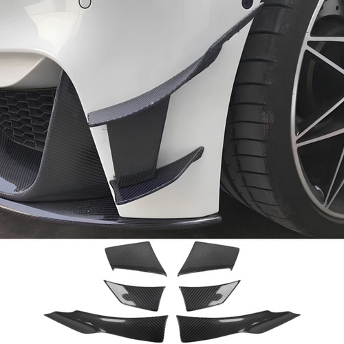 BMW M3 M4 F80/F82 Carbon Fiber MAD Style 6 Piece Front Canards Set