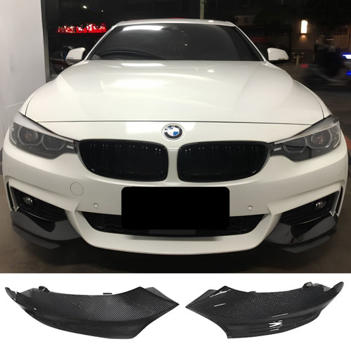 BMW F32 F33 F36 M Sport P Style Carbon Fiber Front Bumper Splitter Lip (2pcs)
