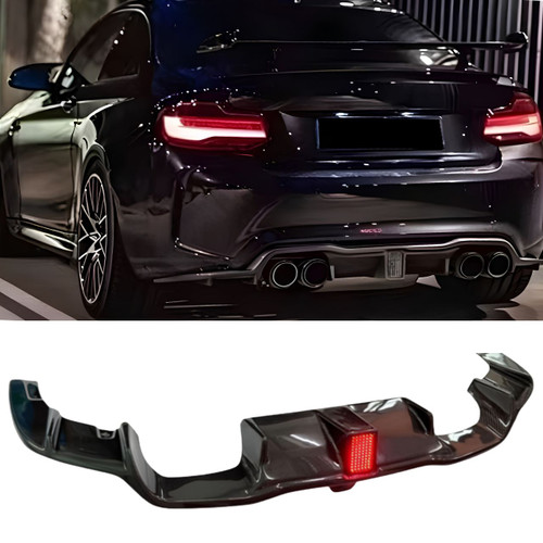 BMW F87 M2 Carbon Fiber Rear Diffuser with LED Brake Light