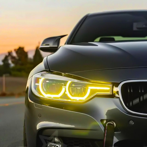 2016-2018 BMW 330i 340i F30 CSL Style Yellow DRL LED Headlight - Monaco Motorsports