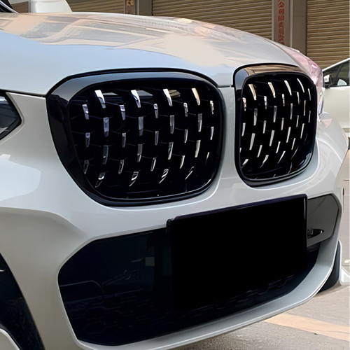 2018-2021 BMW X3 X4 & X3M X4M (G01/G02/F97/F98) Gloss Black Diamond Style Grille