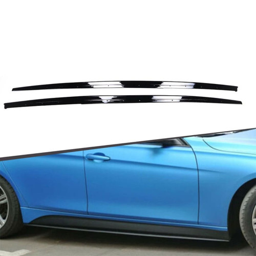 BMW F30 Gloss Black M Performance Style Side Skirt Extensions