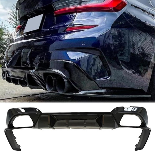 2019-2022 BMW G20 330i/M340i 3 Series Gloss Black CP Style Rear Bumper Diffuser