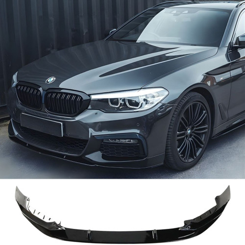 2021-2023 BMW G30 5 Series Gloss Black M Performance Style Front Lip & Splitters