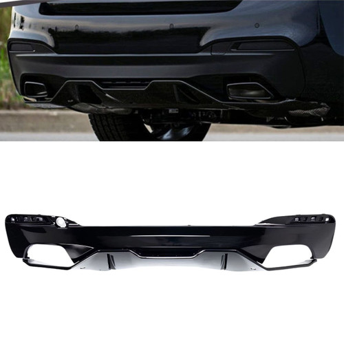 2017-2023 BMW G30 5 Series Gloss Black M Performance Style Rear Diffuser & Lower Tray Set
