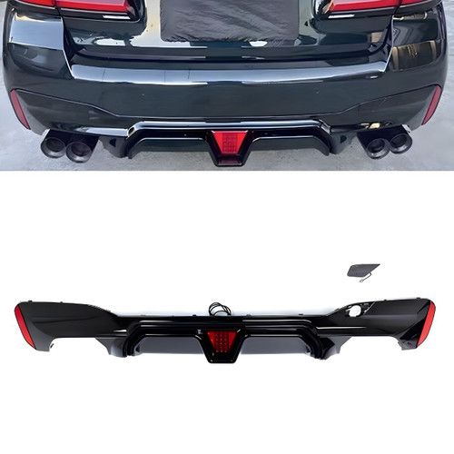 2017-2023 BMW G30 5 Series Gloss Black CS Style Diffuser with LED Brake Light
