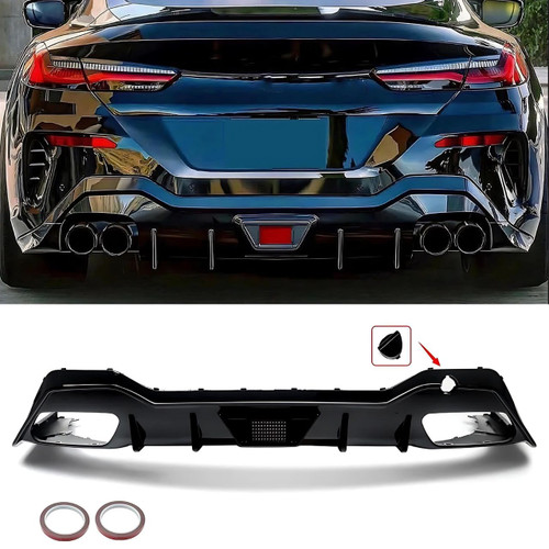 BMW 840i M850i Gloss Black AC Style Diffuser LED Brake Light