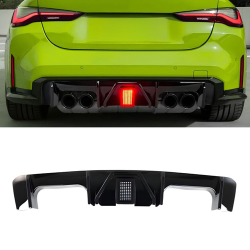 BMW G80/G82/G83 M3 M4 Gloss Black GT Style Diffuser with Brake Light