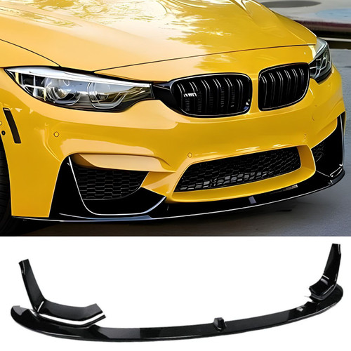 BMW M3 M4 F80/F82 Gloss Black M Performance Style 3 Piece Front Lip Set