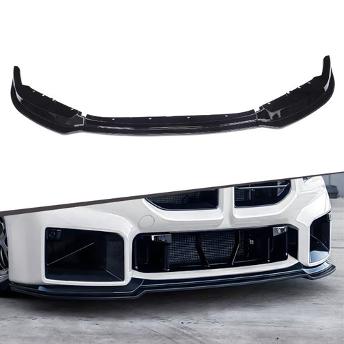 2023+ BMW G87 M2 Gloss Black V Style 3 Piece Front Lip Set