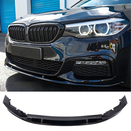 2017-2020 BMW G30 5 Series Gloss Black M Performance Style Front Lip & Splitters