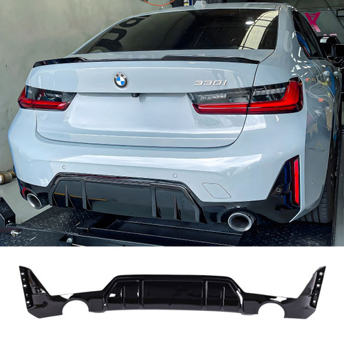 2022+ BMW G20 330i/M340i 3 Series LCI Gloss Black M Tech Style Diffuser