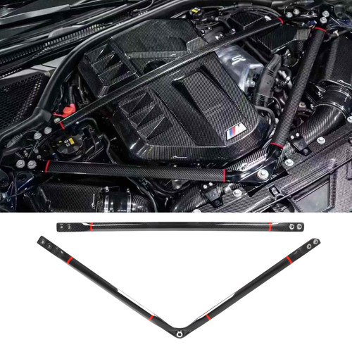 BMW M2 M3 M4 (G87/G80/G82) Carbon Fiber Engine Strut Brace Bars V2)