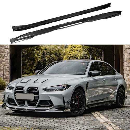 BMW G80/G82/G83 M3 M4 Carbon Fiber SQ Style Side Skirt Add-on Lip Extensions