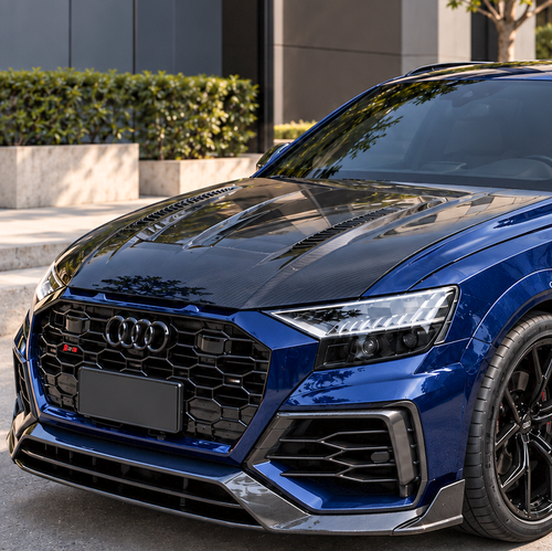 2023+ Audi Q8 SQ8 RSQ8 Carbon Fiber M Style Vented Hood