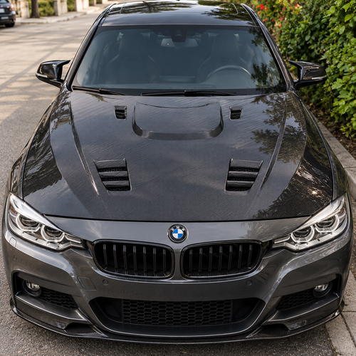 2012-2018 BMW 3 Series F30 Carbon Fiber M Style Vented Hood