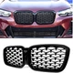 2022+ BMW X3 & X4M (G01/G02/F97/F98) Gloss Black Diamond Grilles - Monaco Motorsports