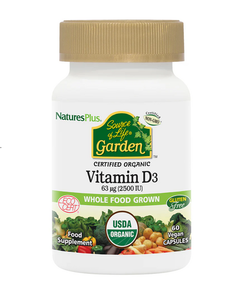 Nature's Plus Source of Life Garden Vitamin D3 60 Vegan Capsules