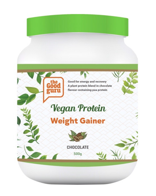 Good Guru Vegan Protein Weight Gainer Chocolate 500g Capsules The
