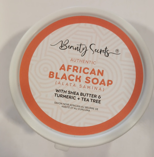 Beauty Secrets Black Soap Tub with Shea Butter,Turmeric & Tea Tree 350g 