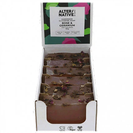 Alter Native Rose & Geranium Glycerine with Rose Petals loose Soap Bar 90g