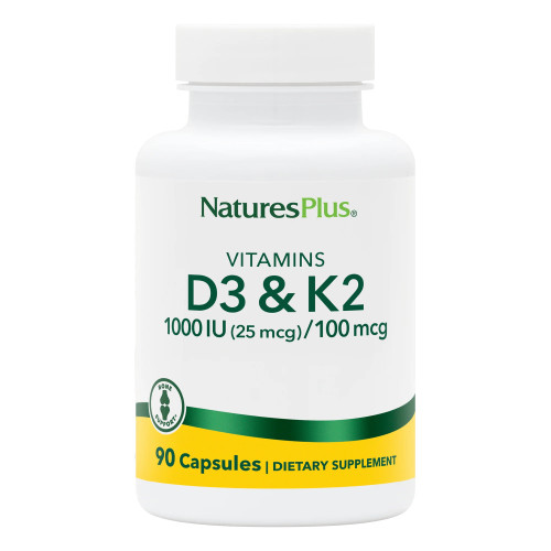 NaturesPlus Vit D3 1000IU Vit K2 100ug 90 Capsules