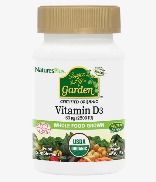 Nature's Plus Source of Life Garden Vitamin D3 60 Veg Capsules
