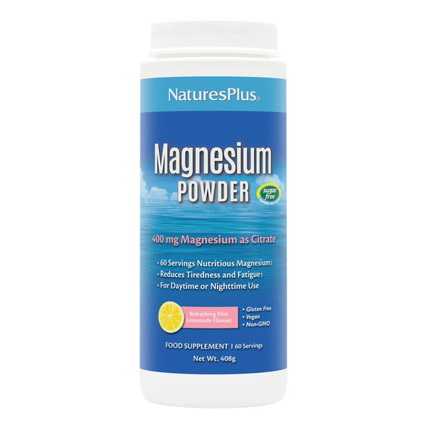 NaturesPlus Magnesium Powder Pink Lemonade Flavour 408g