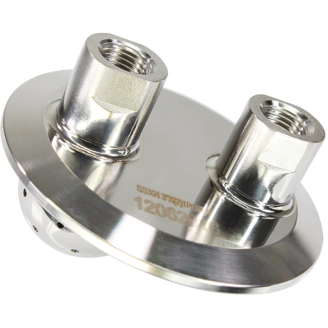 TriClamp Shower Head End Cap w/ (2) x 1/4