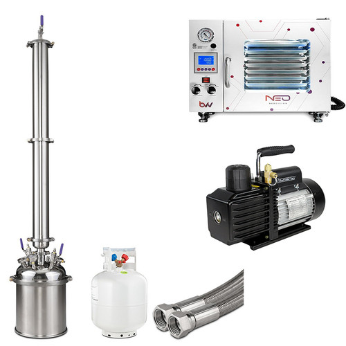 Lab Pack 7 - 5LB Apollo Top Fill Closed Loop Extractor; 1.9CF BVV Neocision Certified Lab Vacuum Oven; 7CFM Vacuum Pump