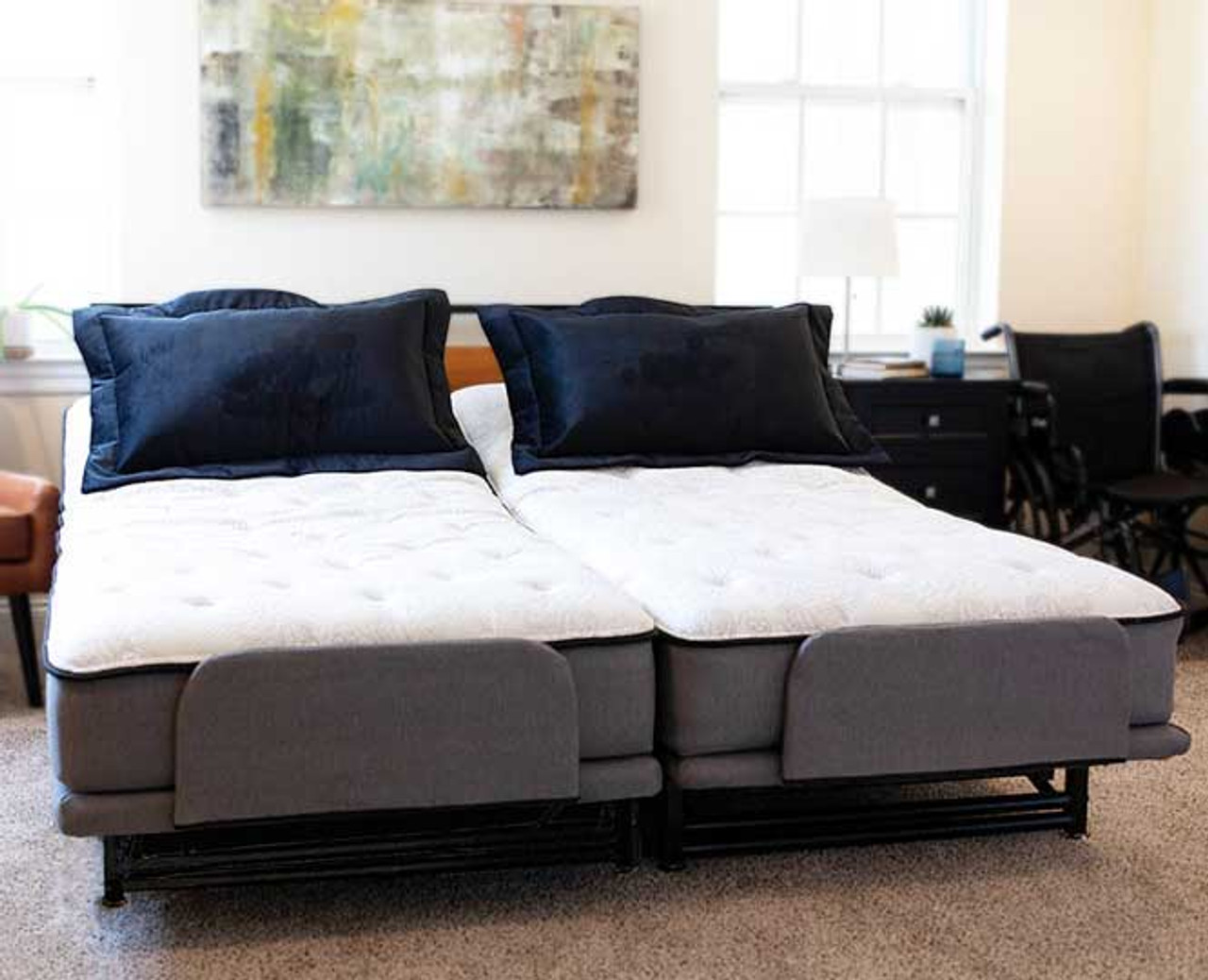 split queen mattress for platform bed