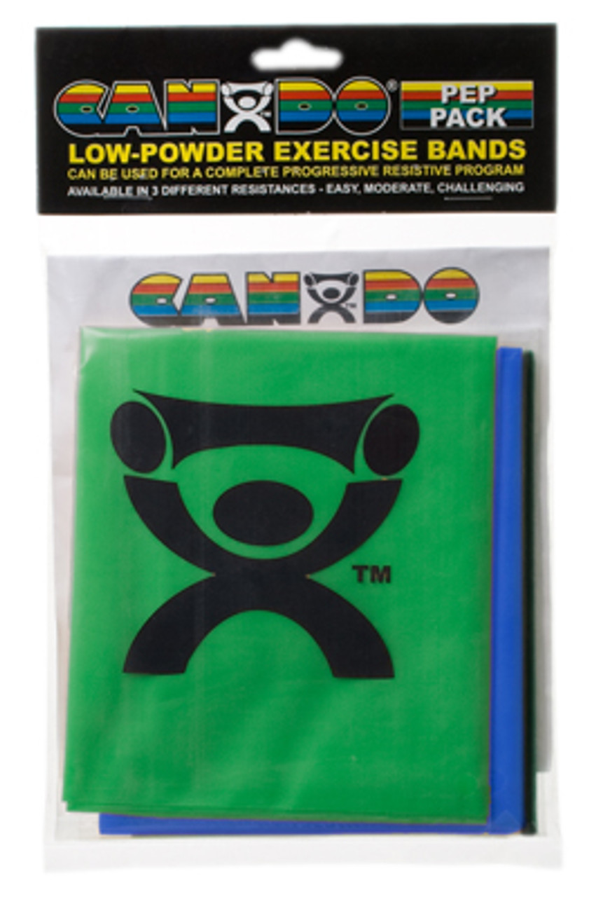 Yellow, Red, Green Easy PEP Pack CanDo Latex-Free Exercise Tubing
