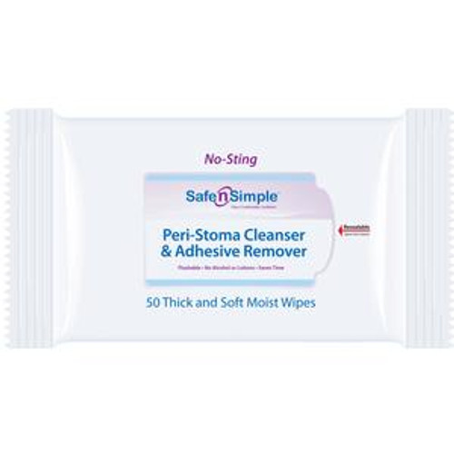 Safe N' Simple Peri-Stoma Cleanser & Adhesive Remover Wipes