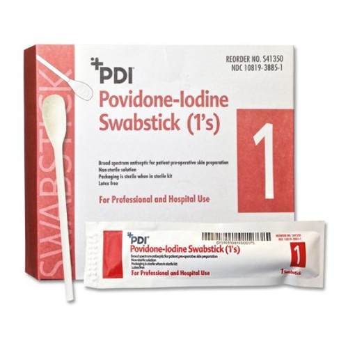 PDI /PVP Iodine Swabsticks, Singles (Box of 50