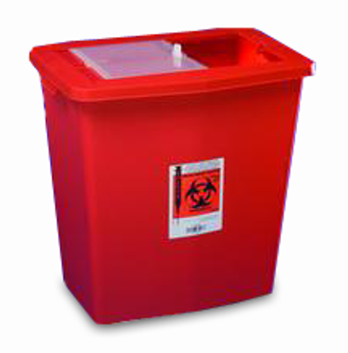 Large Volume Containers with Sliding, Sealing Gasket Lids - 12 gal, Red, Sliding Lid