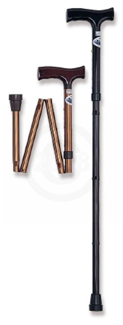 Nova Ortho Folding Travel Canes in Bronze (folded) MNT10503 and Black MNT10501.